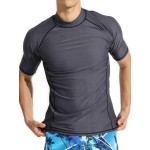 Actleis Men'S Short Sleeve Rash Guard, Upf50+ Uv Sun Protection Tee Quick Dry Swimming Shirts Xxl Charcoal Gray