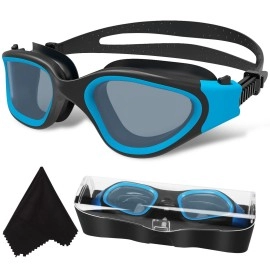 Winmax Polarized Swimming Goggles Swim Goggles Anti Fog Anti Uv No Leakage Clear Vision For Men Women Adults Teenagers (Blue&Blackpolarized Smoke Lens)