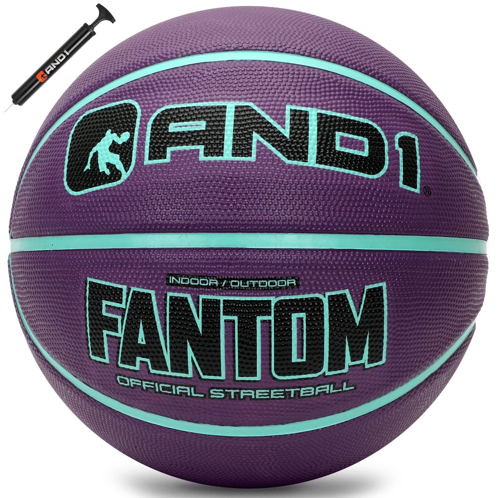 And1 Fantom Rubber Basketball: Official Regulation Size 7 (29.5 Inches) - Deep Channel Construction Streetball, Made For Indoor Outdoor Basketball Games