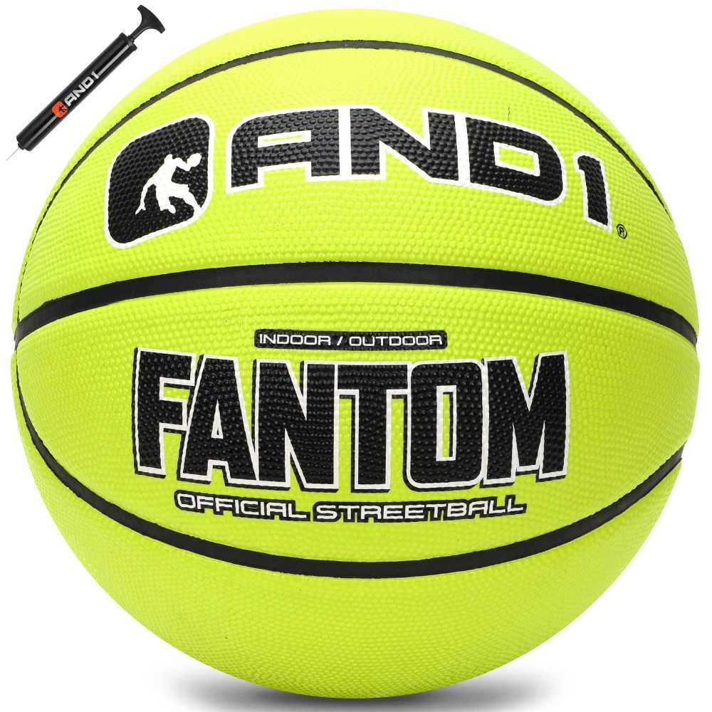 And1 Fantom Rubber Basketball: Official Regulation Size 7 (29.5 Inches) - Deep Channel Construction Streetball, Made For Indoor Outdoor Basketball Games