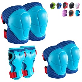 Knee Pads For Kids Kneepads And Elbow Pads Toddler Protective Gear Set Kids Elbow Pads And Knee Pads For Girls Boys With Wrist Guards 3 In 1 For Skating Cycling Bike Rollerblading Scooter [Upgraded]