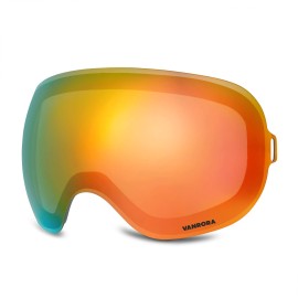 Vanrora X-Mag Ski Goggles Replacement Lens, Vlt 17% Grey Lens With Revo Red Coating