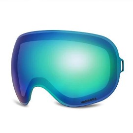 Vanrora X-Mag Ski Goggles Replacement Lens, Vlt 135% Grey Lens With Revo Green Coating