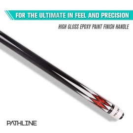 Pathline Pool Cue Stick - 58 inch Canadian Maple Billiard Pool Stick (Red 20oz)