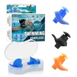 Hearprotek 2 Pairs Swimmer Ear Plugs, Upgraded Silicone Custom-Fit Water Protection Swimming Earplugs For Swimmers Water Pool Shower Bathing And Other Water Sports