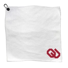 Team Golf Ncaa Oklahoma Sooners Golf Towel With Carabiner Clip, Premium Microfiber With Deep Waffle Pockets, Superior Water Absorption And Quick Dry Golf Cleaning Towel