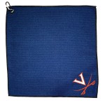 Team Golf Ncaa Virginia Cavaliers Golf Towel With Carabiner Clip, Premium Microfiber With Deep Waffle Pockets, Superior Water Absorption And Quick Dry Golf Cleaning Towel