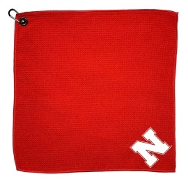 Team Golf Ncaa Nebraska Cornhuskers 15X15 Golf Towel With Carabiner Clip, Premium Microfiber With Deep Waffle Pockets, Superior Water Absorption And Quick Dry Golf Cleaning Towel