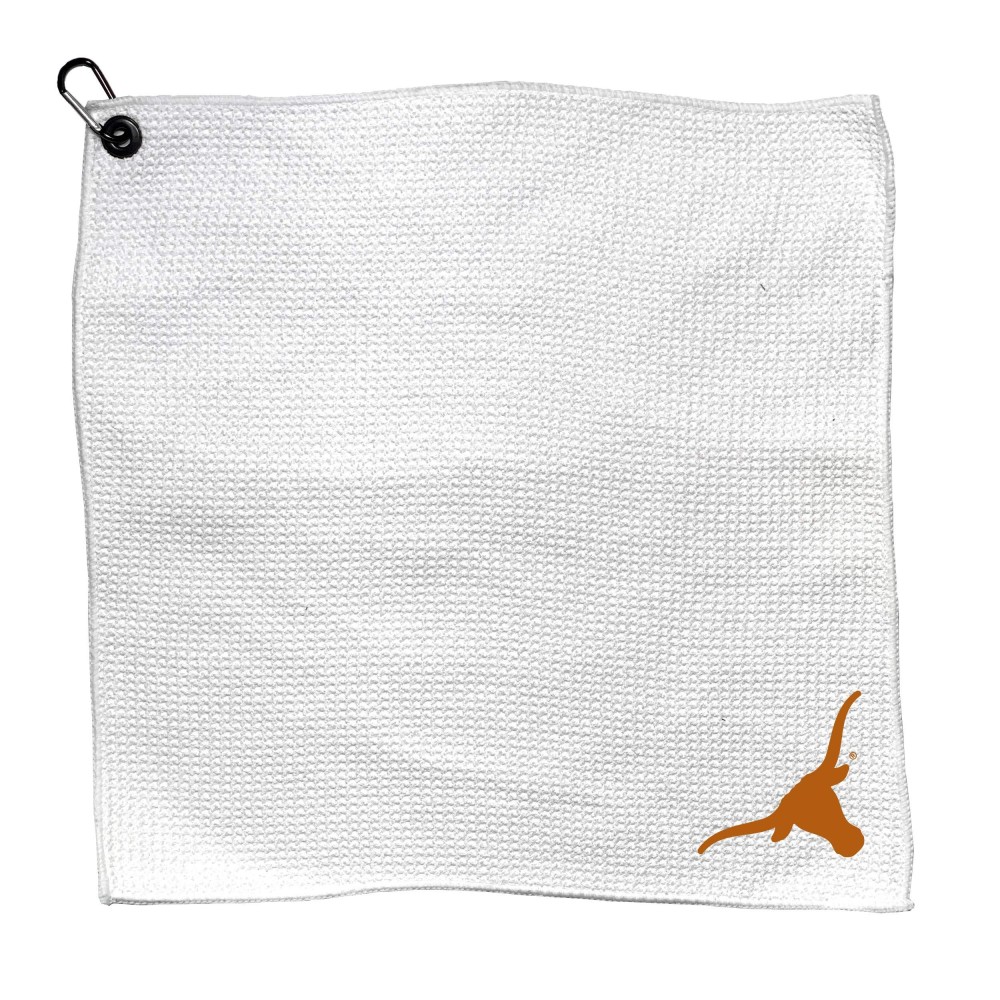 Team Golf Ncaa Texas Longhorns Golf Towel With Carabiner Clip, Premium Microfiber With Deep Waffle Pockets, Superior Water Absorption And Quick Dry Golf Cleaning Towel