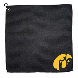 Team Golf Ncaa Iowa Hawkeyes 15X15 Golf Towel With Carabiner Clip, Premium Microfiber With Deep Waffle Pockets, Superior Water Absorption And Quick Dry Golf Cleaning Towel