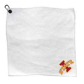 Team Golf Ncaa Iowa State Cyclones Golf Towel With Carabiner Clip, Premium Microfiber With Deep Waffle Pockets, Superior Water Absorption And Quick Dry Golf Cleaning Towel