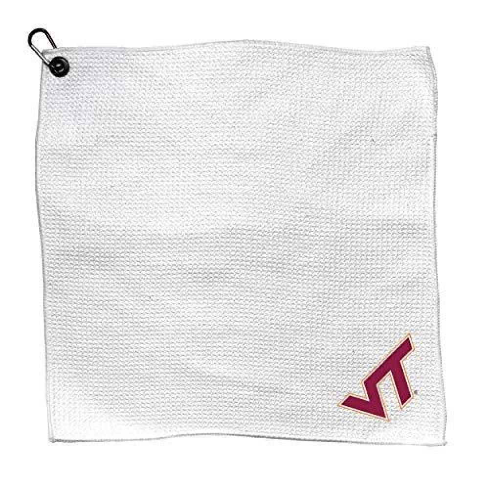 Team Golf Ncaa Virginia Tech Hokies Golf Towel With Carabiner Clip, Premium Microfiber With Deep Waffle Pockets, Superior Water Absorption And Quick Dry Golf Cleaning Towel