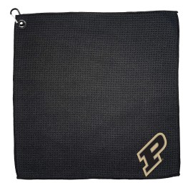 Team Golf Ncaa Purdue Boilermakers 15X15 Golf Towel With Carabiner Clip, Premium Microfiber With Deep Waffle Pockets, Superior Water Absorption And Quick Dry Golf Cleaning Towel