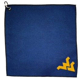 Team Golf Ncaa West Virginia Mountaineers 15X15 Golf Towel With Carabiner Clip, Premium Microfiber With Deep Waffle Pockets, Superior Water Absorption And Quick Dry Golf Cleaning Towel