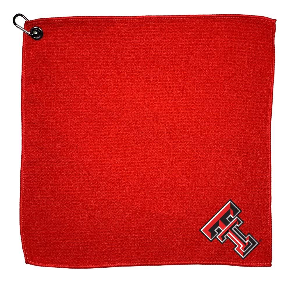 Team Golf Ncaa Texas Tech Red Raiders 15X15 Golf Towel With Carabiner Clip, Premium Microfiber With Deep Waffle Pockets, Superior Water Absorption And Quick Dry Golf Cleaning Towel