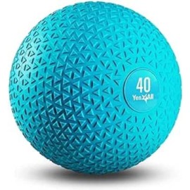 Yes4All Slam Ball With Triangle Textured Surface & Durable Rubber Shell - Available 10, 15, 20, 25, 30, 40Lbs - Teal, 40 Lbs