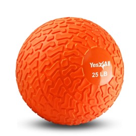 Yes4All 25 Lbs Slam Ball For Strength, Power And Workout - Fitness Exercise Ball With Grip Tread & Durable Rubber Shell (25 Lbs, Orange)