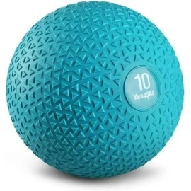 Yes4All Fitness Slam Medicine Ball Triangle 10Lbs For Exercise, Strength, Power Workout Workout Ball Weighted Ball Exercise Ball Trendy Teal