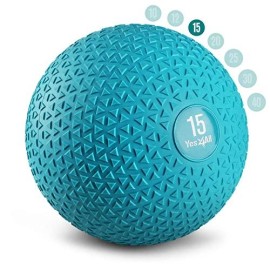 Yes4All Fitness Slam Medicine Ball Triangle 15Lbs For Exercise, Strength, Power Workout Workout Ball Weighted Ball Exercise Ball Trendy Teal