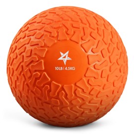 Yes4All 10 Lbs Slam Ball For Strength, Power And Workout - Fitness Exercise Ball With Grip Tread & Durable Rubber Shell (10 Lbs, Orange)