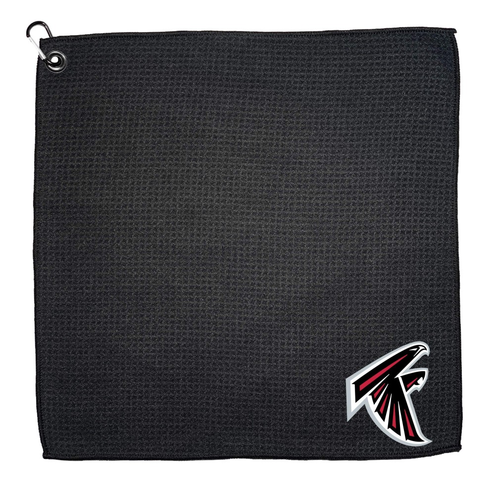 Team Golf Nfl Atlanta Falcons Golf Towel With Carabiner Clip, Premium Microfiber With Deep Waffle Pockets, Superior Water Absorption And Quick Dry Golf Cleaning Towel
