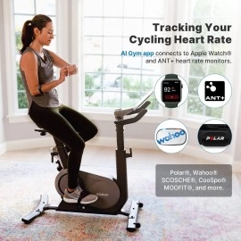 RENPHO Auto Resistance Exercise Bike for Zwift, AI Smart Stationary Indoor Cycling Bike, Bluetooth Fitness Upright Bike for Home Gym, Workout Cycle Bicycle
