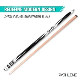 Pathline Pool Cue Stick - 58 inch Canadian Maple Billiard Pool Stick (White 20oz)