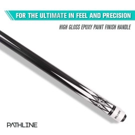 Pathline Pool Cue Stick - 58 inch Canadian Maple Billiard Pool Stick (White 20oz)