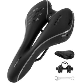 Ouxi Comfort Bike Seat Comfortable Gel Bicycle Saddle Replacement Soft Padded With Shock Absorbing Waterproof For Mtb Mountain Bike Road Bike Exercise Bike Men Women And Ladies - Black