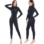 Dark Lightning Full Body Wetsuit Women, 3/2Mm Wet Suit Womens Diving Surfing Snorkeling Kayaking Water Sports (Women - Black-3/2Mm, Size 14)