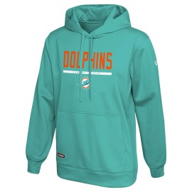 New Era Nfl Mens Safety Performance Pullover Hooded Sweatshirt, Pro Football Fleece Hoodie , Miami Dolphins, Medium