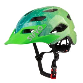 Kids Helmet, Sifvo Kids Bike Helmet Boys And Girls Bike Helmet With Cool Visor Helmet For Kids 5-14, Kids Bike Helmets Youth Bike Helmet Adjustable & Lightweight 50-57Cm (Green)