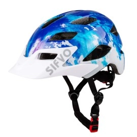 Kids Helmet, Sifvo Kids Bike Helmet Boys And Girls Bike Helmet With Cool Visor Helmet For Kids 5-14, Kids Bike Helmets Youth Bike Helmet Adjustable & Lightweight 50-57Cm (Navy Blue)