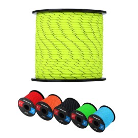 Werewolves Reflective 550 Paracord - 100% Nylon, Rope Roller, 7 Strand Utility Parachute Cord For Camping Tent, Outdoor Packaging (Reflective Neon Yellow, 100Feet)