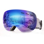 FONHCOO Ski Goggles for Men Women,Anti-Fog OTG Snow Snowboard Glasses with Detachable Lens for Skiing Skating,UV Protection Anti-Glare Blue