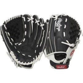 Rawlings Shut Out Series Youth Softball Glove, 115 Inch, Whiteblack, Right Hand Throw (Rso115Bw-30)