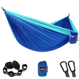 Anortrek Camping Hammock, Super Lightweight Portable Parachute Hammock With Two Tree Straps Single Or Double Nylon Travel Tree Hammocks For Camping Backpacking Hiking