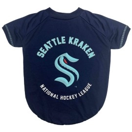 Pets First Dog TEE Shirt; NHL Seattle Kraken PET T-Shirt for Dogs & Cats, Size: Medium. Wrinkle-Free, Soft & Comfortable, Durable & Washable WAM Shirt Dress Outfit for Your Cute Puppy, Kitty, Dog, Cat