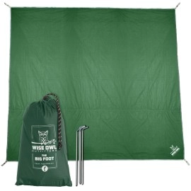 Wise Owl Outfitters Camping Tarp Waterproof - Tent Tarp For Under Tent - Camping Gear Must Haves Weasy Set Up Including Tent Stakes And Carry Bag - Large Green