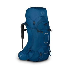 Osprey Aether 55L Mens Backpacking Backpack, Deep Water Blue, Lxl