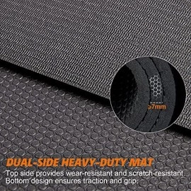 Large Exercise Mat 6X4X7Mm Workout Mats For Home Gym Mats Gym Flooring Rubber Workout Mat Fitness Mat Large Yoga Mat Cardio Mat For Weightlifting, Jump Rope, Mma, Stretch, Plyo, Pilates, Non-Slip