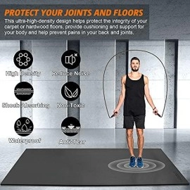 Large Exercise Mat 6X4X7Mm Workout Mats For Home Gym Mats Gym Flooring Rubber Workout Mat Fitness Mat Large Yoga Mat Cardio Mat For Weightlifting, Jump Rope, Mma, Stretch, Plyo, Pilates, Non-Slip