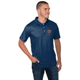 Chicago Bears Nfl Mens Striped Polyester Polo - Xl