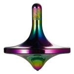 Cheetop Stainless Steel Spinning Top, Premium Exquisite Perfect Balance Well Made Metal Desk Edc Little Fidget Toy, Spin Long Time Over 6 Minutes, Great Value (Iridescent, Large Diameter 34Mm)