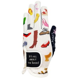 Giggle Golf Womens Golf Glove (X-Large, Worn On Right Hand, Its All About The Shoes)