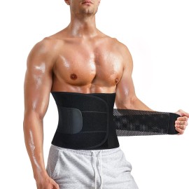Molutan Men Waist Trainer Trimmer For Weight Loss Tummy Control Compression Shapewear Body Shaper Sweat Belt