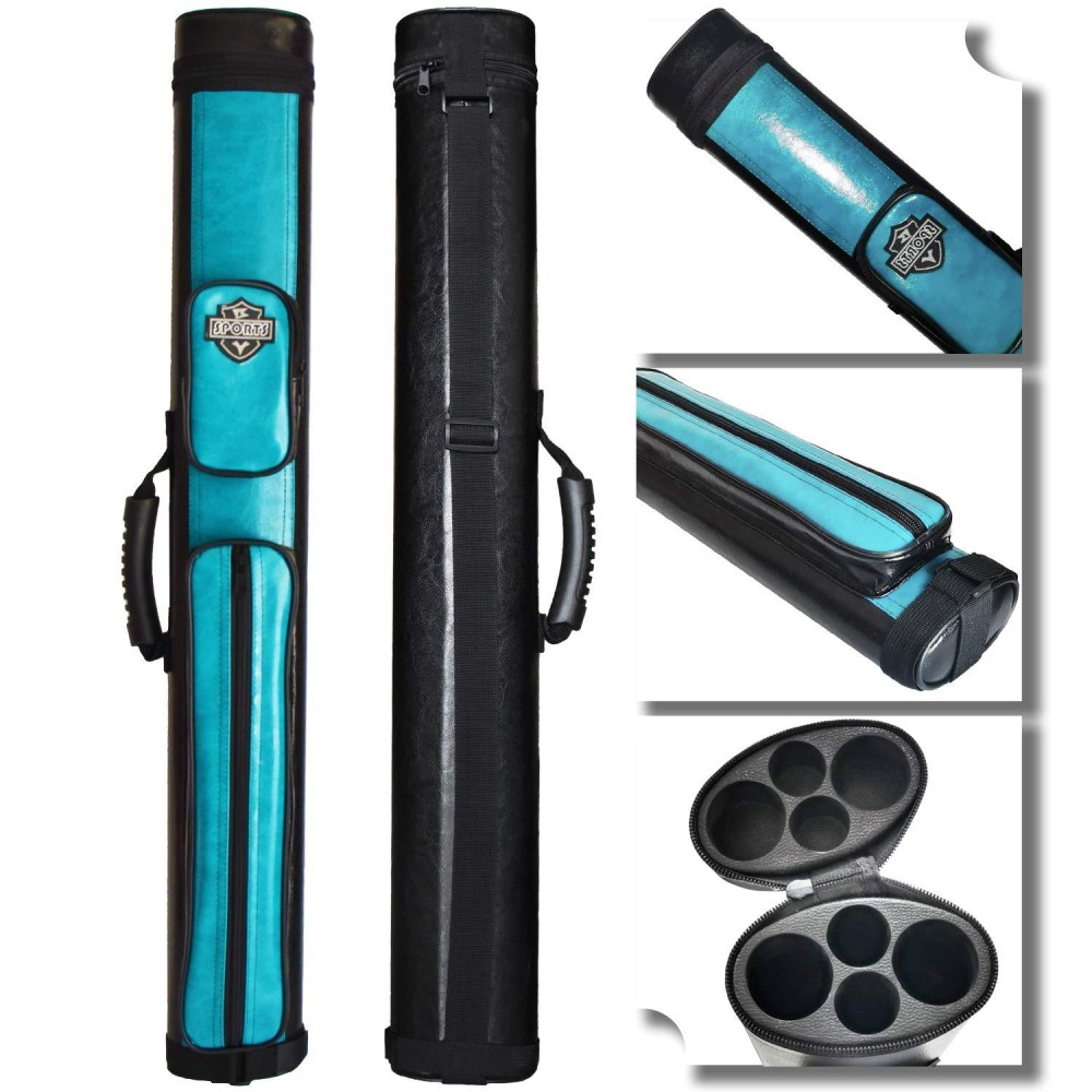 BY SPORTS 2x2 Hard cue case Oval Pool Cue Billiard Stick Carrying Case