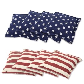 Gse Set Of 8 Premium Weather Resistant Cornhole Bean Bags. Regulation Size And Weight Bean Bags For Cornhole Toss Games (Several Styles Available) (Stars Stripes Flag)