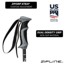 Ski Poles Graphite Carbon Composite - Zipline Lollipop U.S. Ski Team Official Supplier (Black Carbon Weave, 52