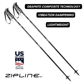 Ski Poles Graphite Carbon Composite - Zipline Lollipop U.S. Ski Team Official Supplier (Black Carbon Weave, 52